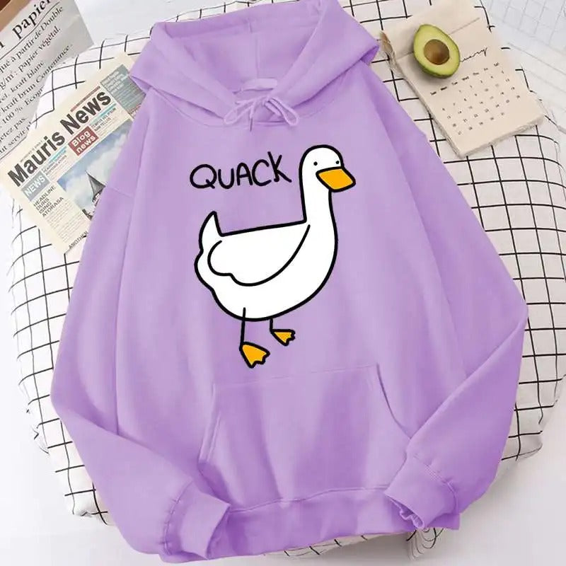 Elegance Woman duck pattern Hoodies